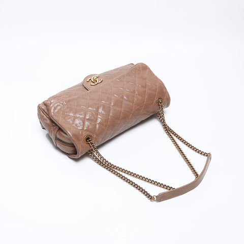 CHANEL 16th series 2012-2013 Caviar Skin Chain Shoulder Bag beige WS14419