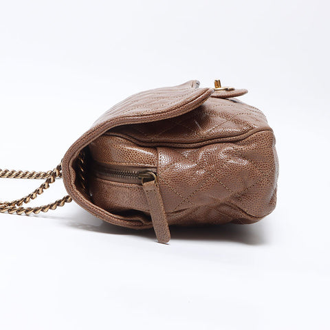 CHANEL 16th series 2012-2013 Caviar Skin Chain Shoulder Bag beige WS14419