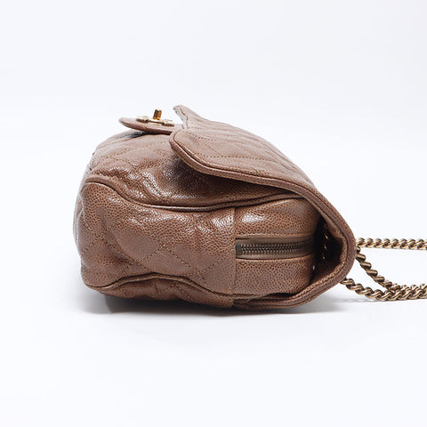 CHANEL 16th series 2012-2013 Caviar Skin Chain Shoulder Bag beige WS14419