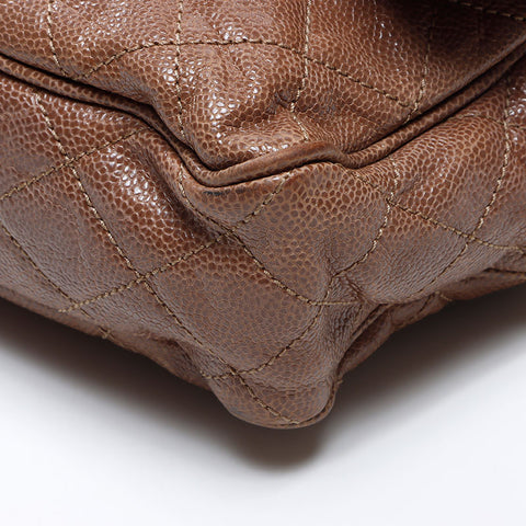 CHANEL 16th series 2012-2013 Caviar Skin Chain Shoulder Bag beige WS14419