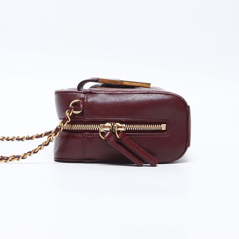 CHANEL 23rd Series 2016 Chevron Calfskin Shoulder Bag Red WS14421