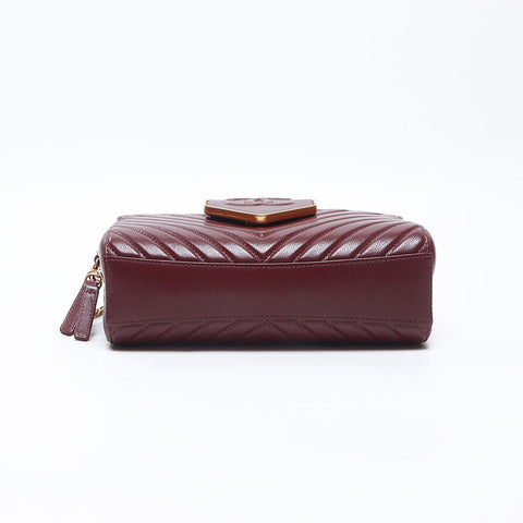 CHANEL 23rd Series 2016 Chevron Calfskin Shoulder Bag Red WS14421