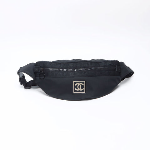 シャネル CHANEL 7番台 2011 スポーツライン ナイロン ウエストバッグ ブラック WS14422