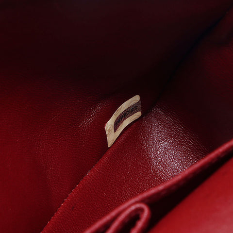 シャネル CHANEL 1番台 1985-1993 ダブルフラップ ラムスキン マトラッセ 23cm ショルダーバッグ ブラック WS14423