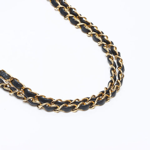 シャネル CHANEL 1番台 1985-1993 ダブルフラップ ラムスキン マトラッセ 23cm ショルダーバッグ ブラック WS14423