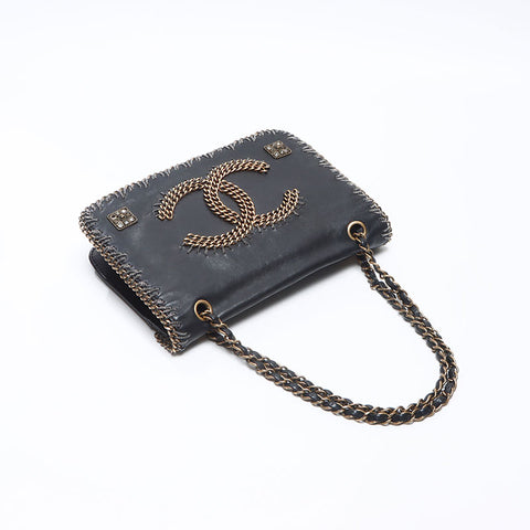 CHANEL 14th 2011 COCO Mark Chain Shoulder Bag black WS14424