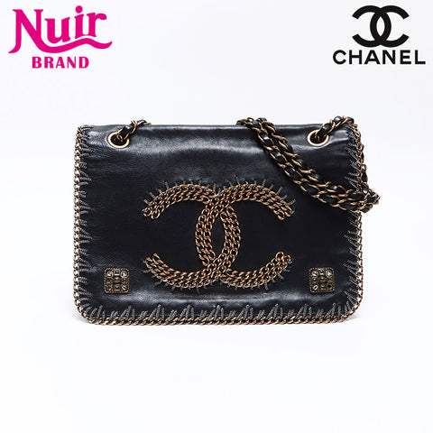 CHANEL 14th 2011 COCO Mark Chain Shoulder Bag black WS14424
