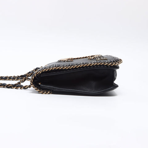 CHANEL 14th 2011 COCO Mark Chain Shoulder Bag black WS14424