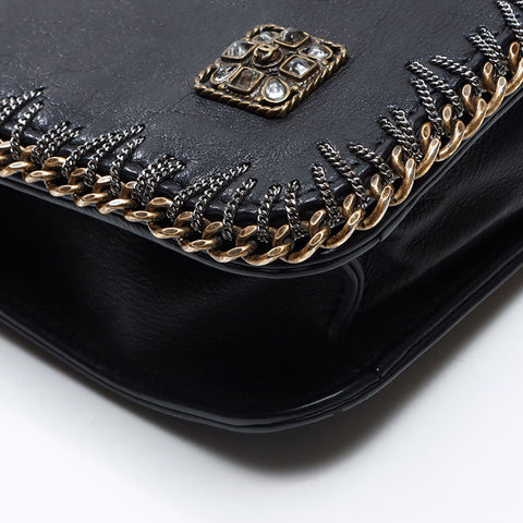CHANEL 14th 2011 COCO Mark Chain Shoulder Bag black WS14424