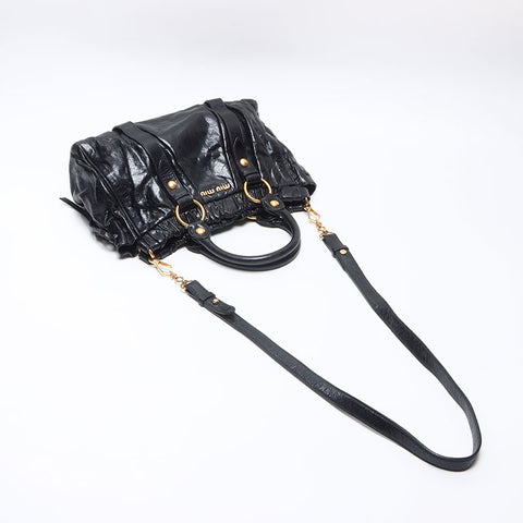 Miu Miu leather Shoulder Bag black WS14427
