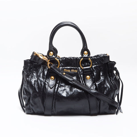 Miu Miu leather Shoulder Bag black WS14427