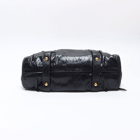 Miu Miu レザーショルダーバッグ | ブラック | FARFETCH JP