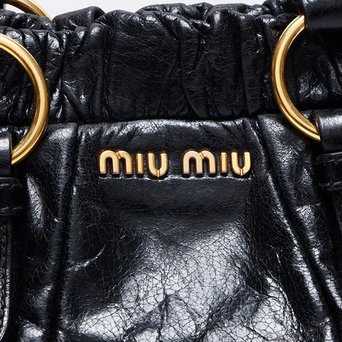 Miu Miu leather Shoulder Bag black WS14427