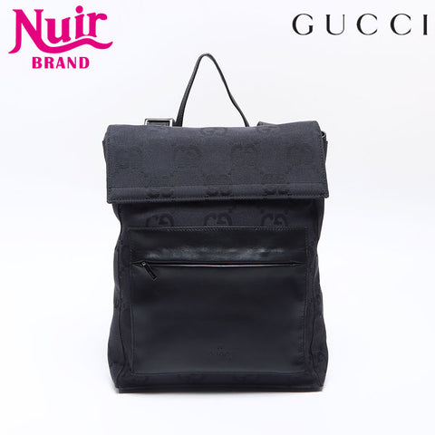 GUCCI GG canvas x leather Backpack Â· Daypack black WS14428