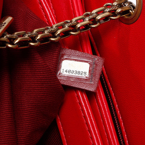 シャネル CHANEL 14番台 マテラッセ ショルダーバッグ レッド WS14431
