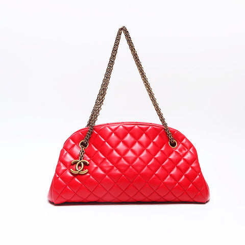 シャネル CHANEL 14番台 マテラッセ ショルダーバッグ レッド WS14431