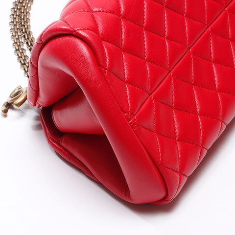 シャネル CHANEL 14番台 マテラッセ ショルダーバッグ レッド WS14431