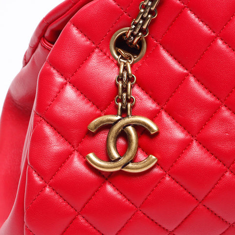 シャネル CHANEL 14番台 マテラッセ ショルダーバッグ レッド WS14431
