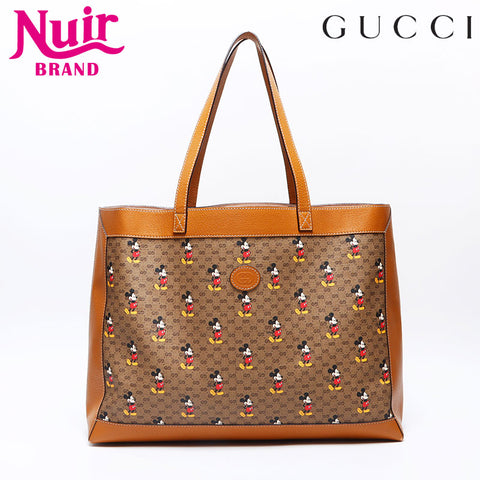 グッチ GUCCI ディズニーコラボ ミッキー トートバッグ ブラウン WS14439