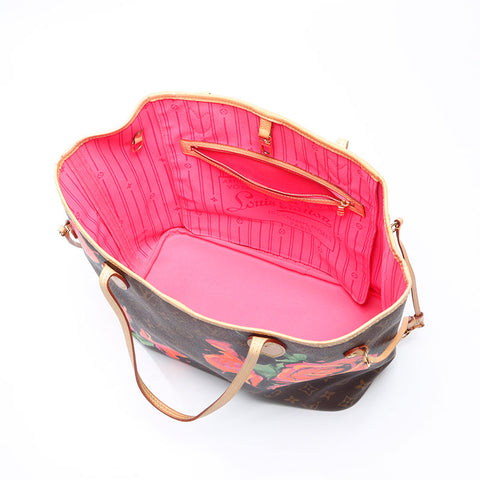 LOUIS VUITTON 2009 Monogram Neverfull MM Rose Tote Bag Brown WS14440