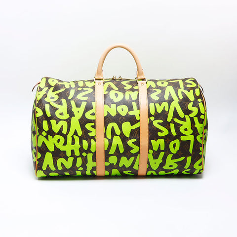 LOUIS VUITTON 2009 Monogram Keepall 50 Graphic Boston bag green WS14441
