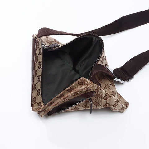 グッチ GUCCI GG キャンバス ベルトバッグ ウエストバッグ ブラウン WS14444