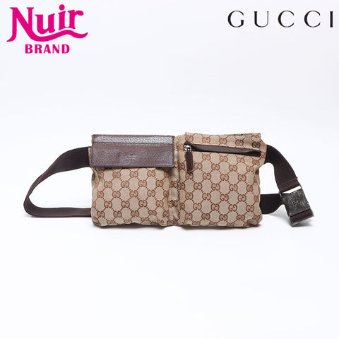 グッチ GUCCI GG キャンバス ベルトバッグ ウエストバッグ ブラウン WS14444