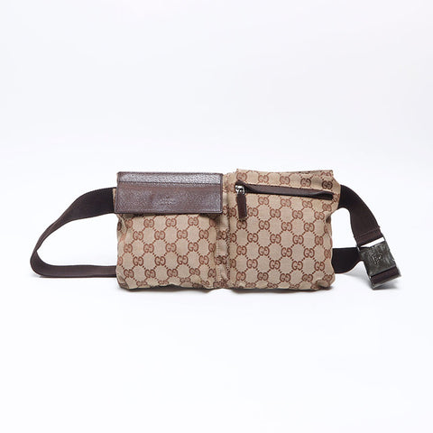グッチ GUCCI GG キャンバス ベルトバッグ ウエストバッグ ブラウン WS14444