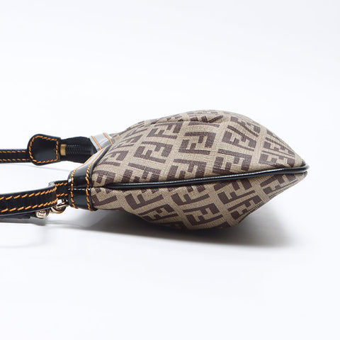 FENDI Zucchino Charm Handbag Brown WS14449