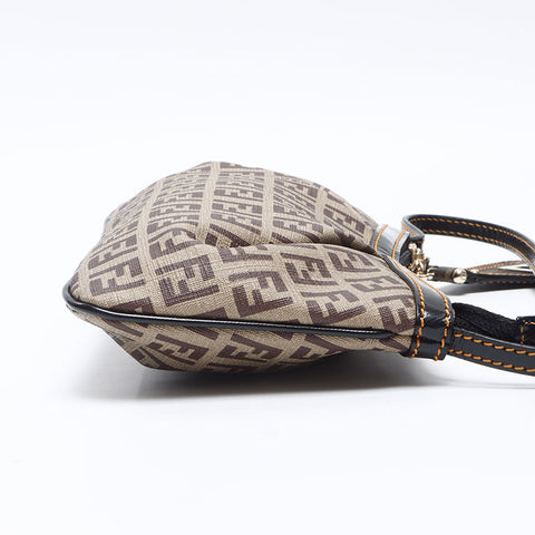 FENDI Zucchino Charm Handbag Brown WS14449