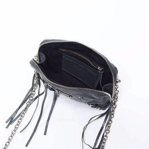 BALENCIAGA Chain Classic Report Shoulder Bag black WS14451