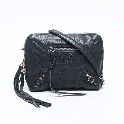 BALENCIAGA Chain Classic Report Shoulder Bag black WS14451