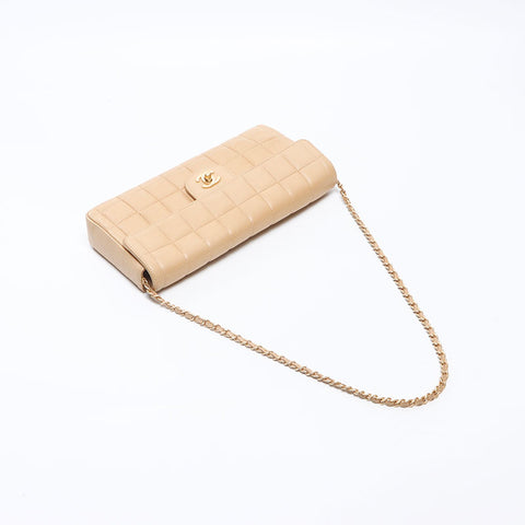 CHANEL Number 6 Chocolate Bar Shoulder Bag beige WS14458