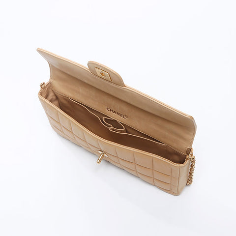 CHANEL Number 6 Chocolate Bar Shoulder Bag beige WS14458