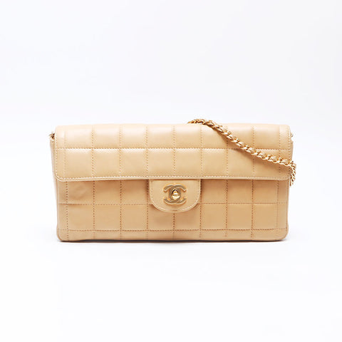 CHANEL Number 6 Chocolate Bar Shoulder Bag beige WS14458