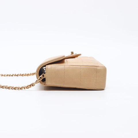 CHANEL Number 6 Chocolate Bar Shoulder Bag beige WS14458