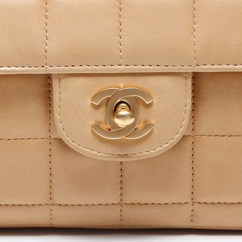 CHANEL Number 6 Chocolate Bar Shoulder Bag beige WS14458
