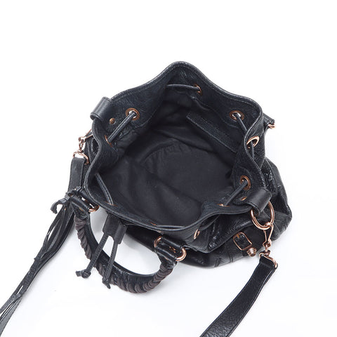 BALENCIAGA Giant pompom Shoulder Bag black WS14459