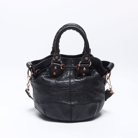 BALENCIAGA Giant pompom Shoulder Bag black WS14459