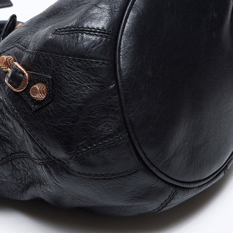 BALENCIAGA Giant pompom Shoulder Bag black WS14459