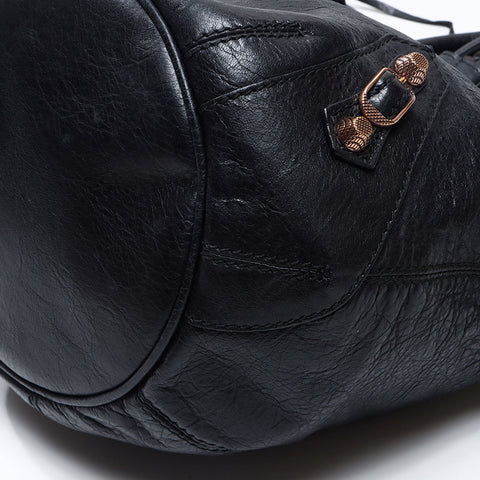 BALENCIAGA Giant pompom Shoulder Bag black WS14459