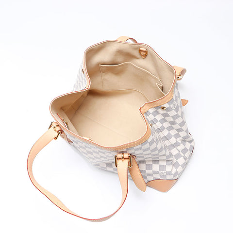 LOUIS VUITTON Damier Azur Hampstead MM N51206 2008 Tote Bag white WS14460