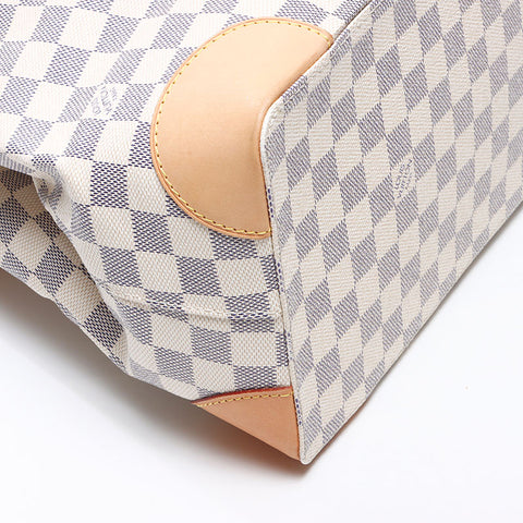 LOUIS VUITTON Damier Azur Hampstead MM N51206 2008 Tote Bag white WS14460