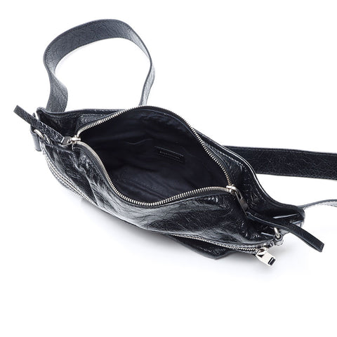 バレンシアガ BALENCIAGA ル カゴール レザー ベルトバッグ ボディバッグ ウエストバッグ ブラック WS14463