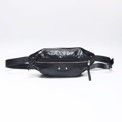 バレンシアガ BALENCIAGA ル カゴール レザー ベルトバッグ ボディバッグ ウエストバッグ ブラック WS14463