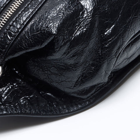 BALENCIAGA Le Cagoule Leather Belt Bag Body Bag Waist bag black WS14463