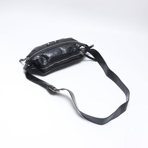 バレンシアガ BALENCIAGA ル カゴール レザー ベルトバッグ ボディバッグ ウエストバッグ ブラック WS14463
