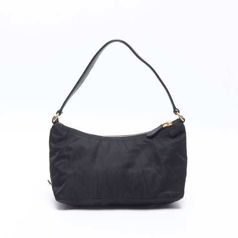 PRADA Nylon Triangle Logo Mini Accessory Pouch Handbag black WS14464