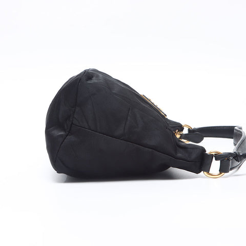 PRADA Nylon Triangle Logo Mini Accessory Pouch Handbag black WS14464