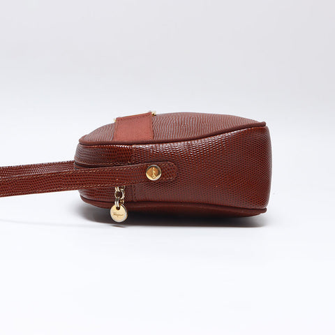 Salvatore Ferragamo Vara embossed leather Shoulder Bag Brown WS14465